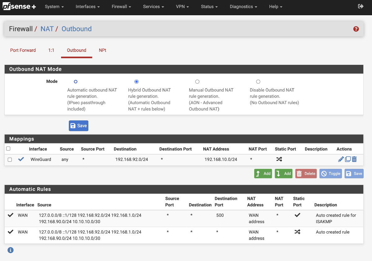 Site B Outbound NAT Rule