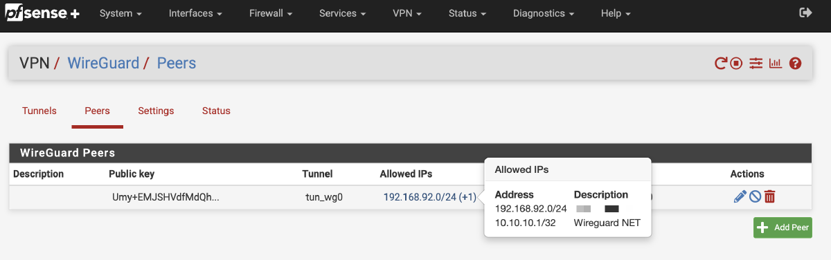 Site B Wireguard configuration